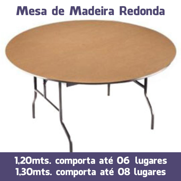 Mesa de Madeira Redonda