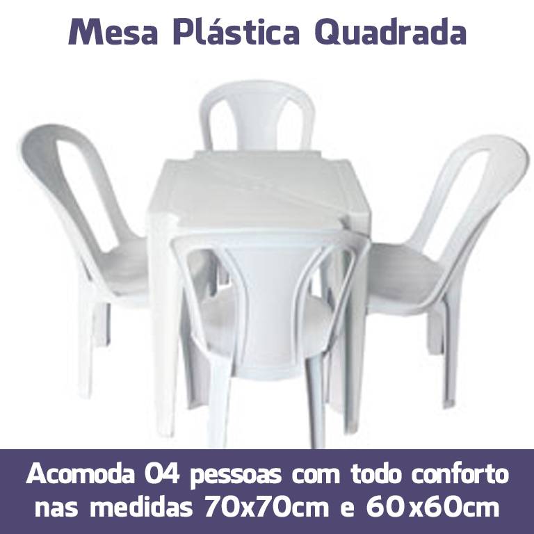 Mesa Plástica Quadrada