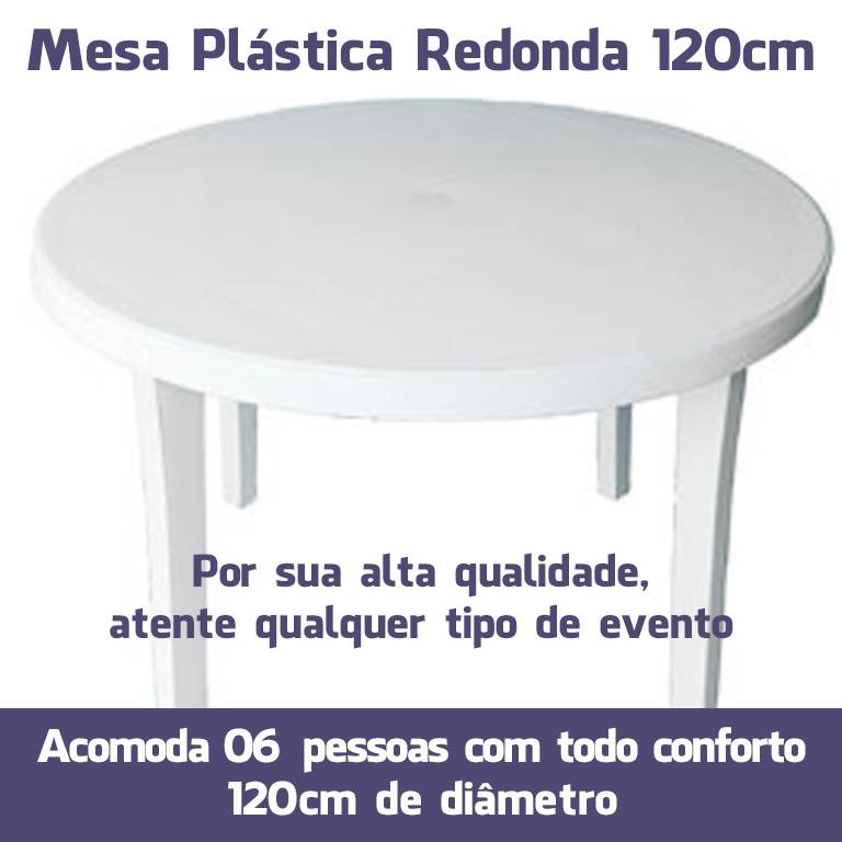 Mesa Plástica Redonda 120cm